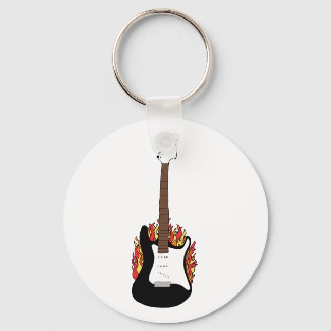 Porte-clés Guitare flamboyante (Recto)