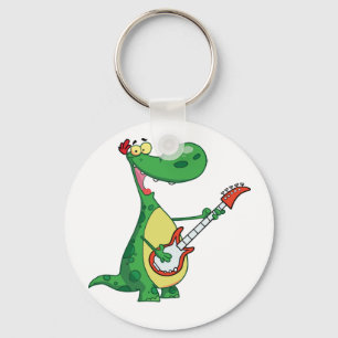 Porte-clés Guitare Jouer Dinosaur Porte - clé