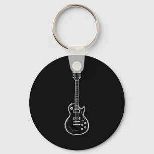 Porte-clés Guitare minimale Art de ligne Drôle Amateur de mus