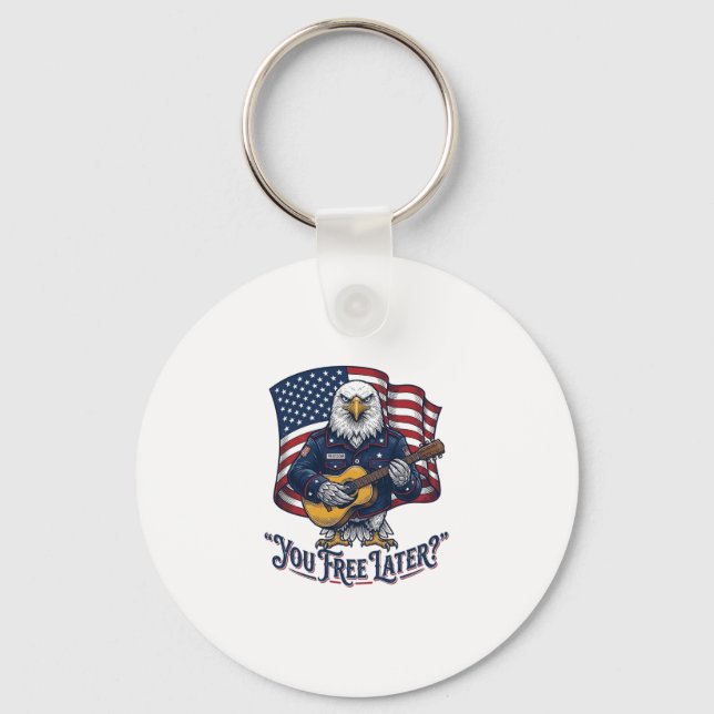 Porte-clés Guitare Vintage Eagle Patriotique (Recto)