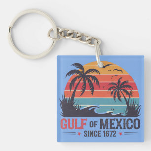 Porte-clés Gulf of Mexico – Design vintage sunset 