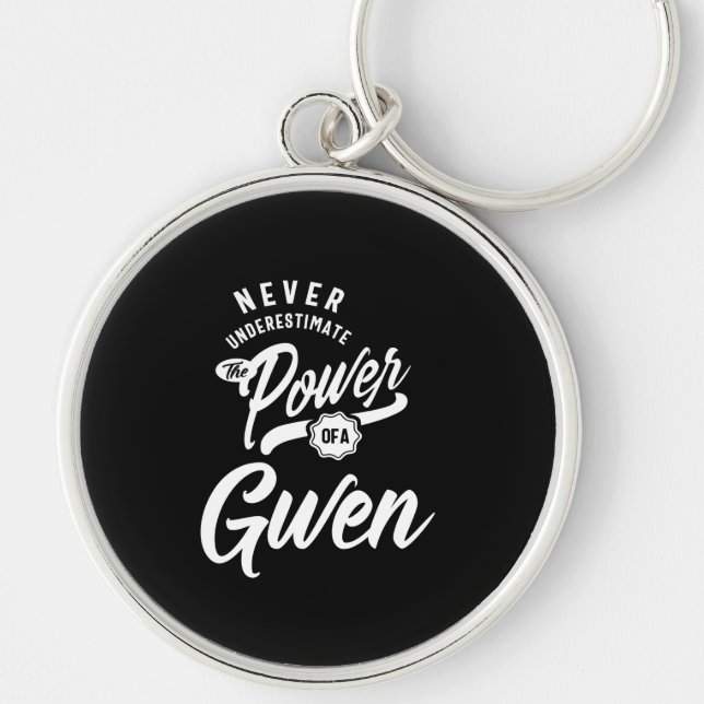 Porte-clés Gwen Nom personnalisé Anniversaire Cadeau (Devant)