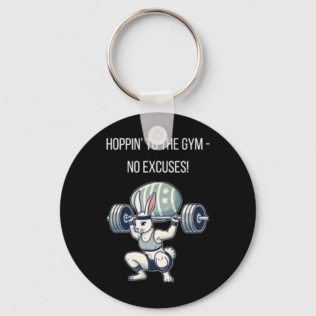 Porte-clés Gym Easter Bunny Fitness Easter Rabbit  (Recto)