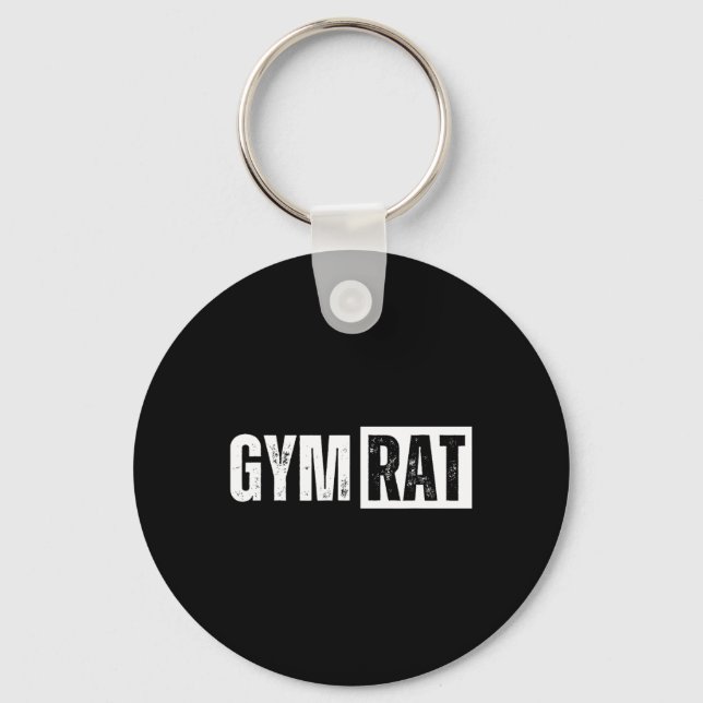 Porte-clés Gym Rat Drôle Exercice de musculation (Recto)