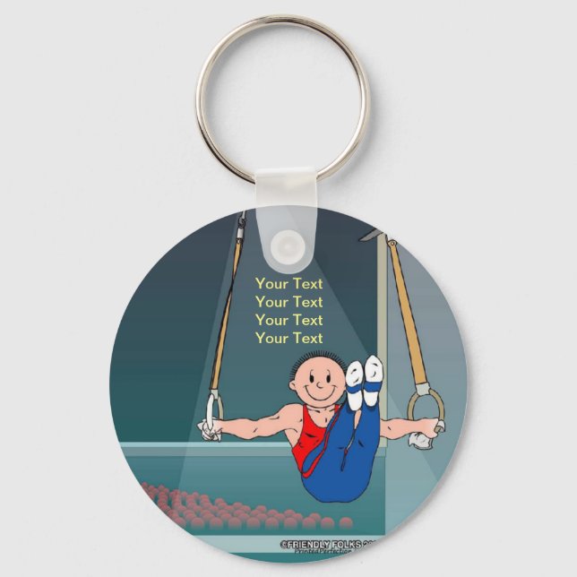 Porte-clés Gymnastique personnalisée - Dessin masculin (Recto)