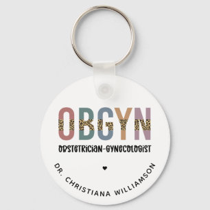 Porte-clés Gynécologue obstétricien OBGYN personnalisé