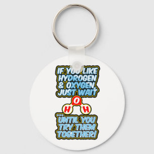 Porte-clés H2O frunny chimie hydratation eau