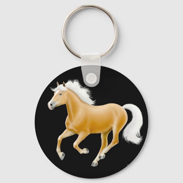 Porte-clés Haflinger Palomino Horse Porte - clé Noir (Recto)