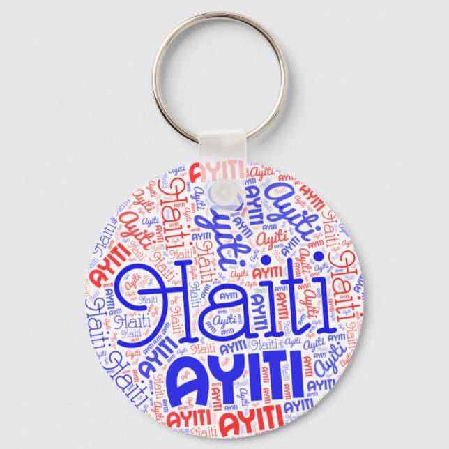 Porte-clés Haïti Ayiti Word Cloud (Recto)