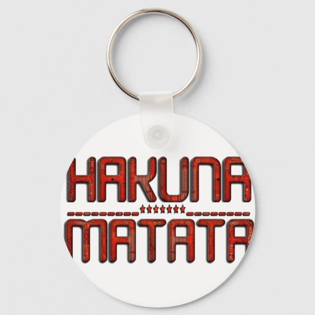 Porte-clés Hakuna Matata en rouge avec étoiles Techno (Recto)