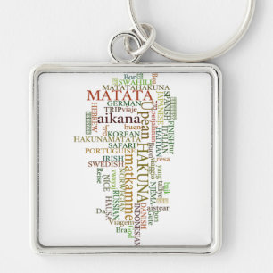 Porte-clés Hakuna Matata Global Word Cloud Art