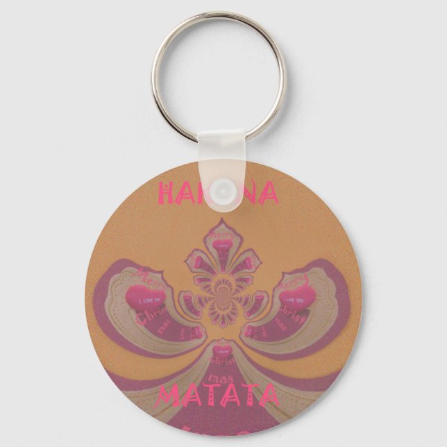 Porte-clés Hakuna Matata Joyeux Noël joli coeur design (Recto)