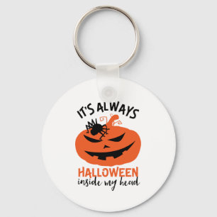 Porte-clés Halloween à l'intérieur de ma tête drôle Jack-o'-l