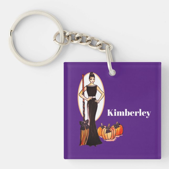 Porte-clés Halloween Classic Élégante Robe Noire Longue (Devant)