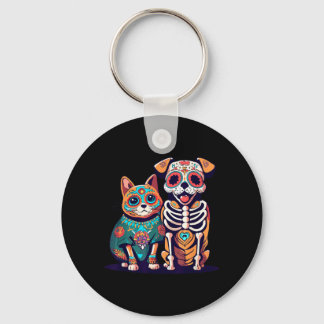 Porte-clés Halloween Dia De Los Muertos Crâne de Sucre Squele