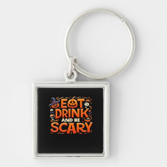 Porte-clés Halloween Eat Drink And Be Scary (Devant)