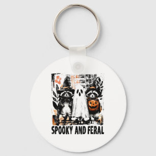 Porte-clés Halloween éffrayante Et Férale Cute Ghost Raccoon 