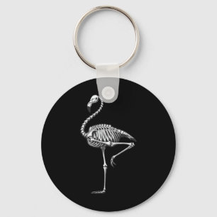 Porte-clés Halloween Flamant rose squelette