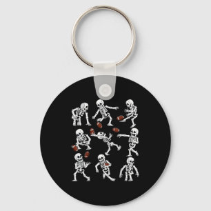 Porte-clés Halloween Football Américain Squelettes Drôles Hom