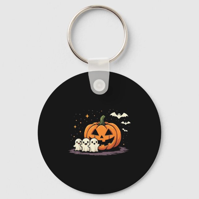 Porte-clés Halloween Gamer Pumpkin Eating Ghost Costume Men B (Recto)
