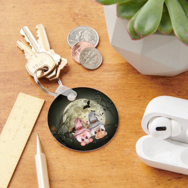 Porte-clés Halloween Gnome Couple Pleine lune (Bureau)