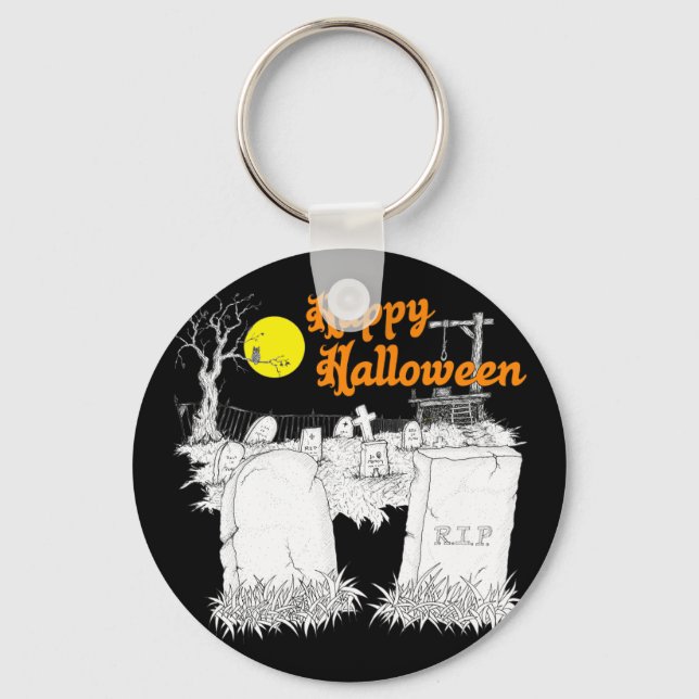 Porte-clés halloween graveyard (Recto)