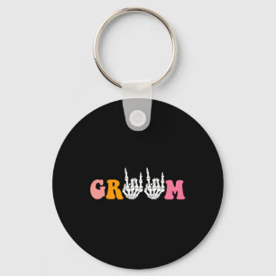 Porte-clés Halloween Groom Bride Squelette Mariage main Bache
