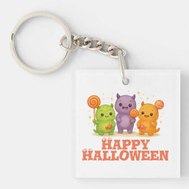 Porte-clés Halloween Kawaii Monsters & Lollipops (Devant)
