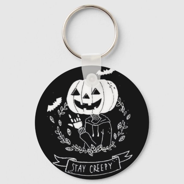 Porte-clés Halloween Restez Déplaisant (Recto)