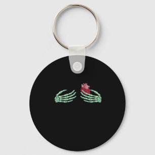 Porte-clés Halloween Squelette Mains Avec Coeur Classique