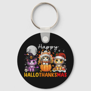 Porte-clés Halloween Thanksgiving Noël Joyeux Hallomerci