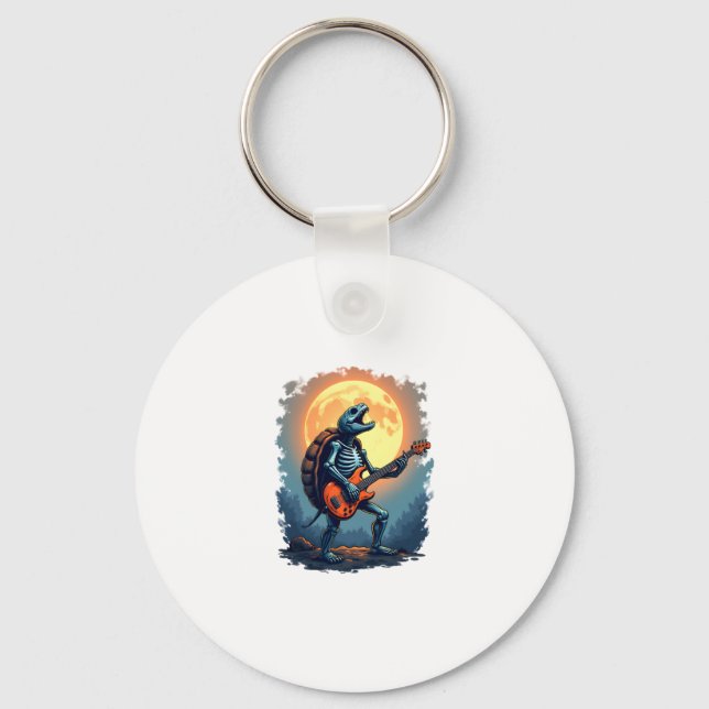 Porte-clés Halloween Turtle Skeleton Rocker Tee pour Music Lo (Recto)