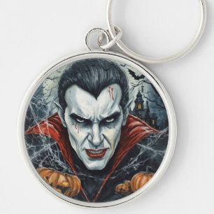 Porte-clés Halloween, Vampire assoiffé, Champ de citrouilles