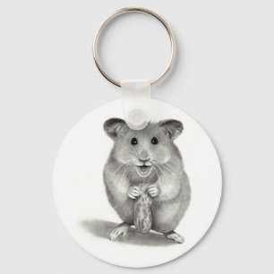 PORTE-CLÉS HAMSTER WITH PEANUT, PENCIL ART