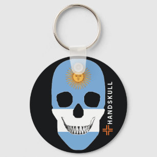 Porte-clés HANDSKULL Argentine, Happy skull, drapeau de l'Arg