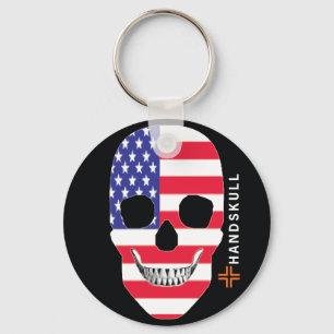Porte-clés HANDSKULL États-Unis, Happy skull, drapeau des Éta