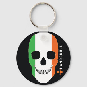 Porte-clés HANDSKULL Irlande, Happy skull, drapeau d'Irlande