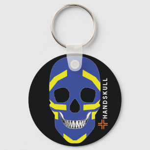 Porte-clés HANDSKULL Viking, Joyeux crâne, Drapeau viking