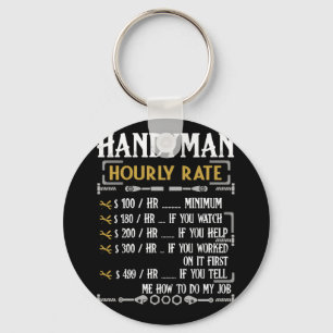 Porte-clés Handyman Horaire Note Drôle Handyman Cadeaux