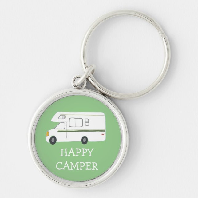Porte-clés HAPPER CAMPER RV Motorhome Camping PERSONNALISÉ (Devant)