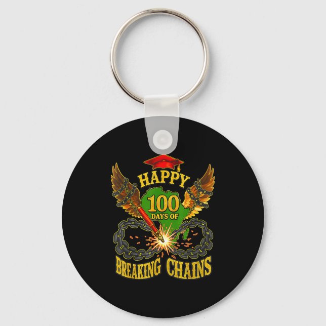 Porte-clés Happy 100 Days Of Breaking Chains Mlk Legacy Schoo (Recto)