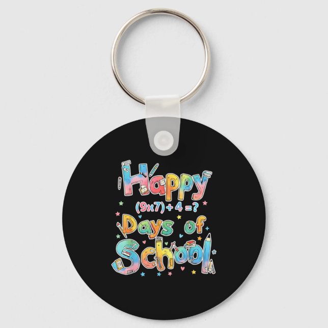 Porte-clés Happy 67 Days Of School Math Equation Teacher Six  (Recto)