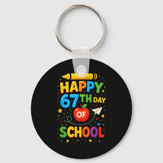 Porte-clés Happy 67th Day Of School Funny Teacher Student Mem (Recto)