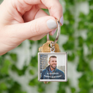 Porte-clés Happy Birthday Photo Personalize 