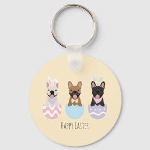 Porte-clés Happy Easter French Bulldogs