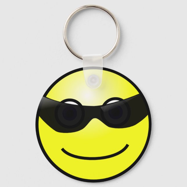 Porte-clés Happy Face avec Porte - clé lunettes de soleil (Recto)
