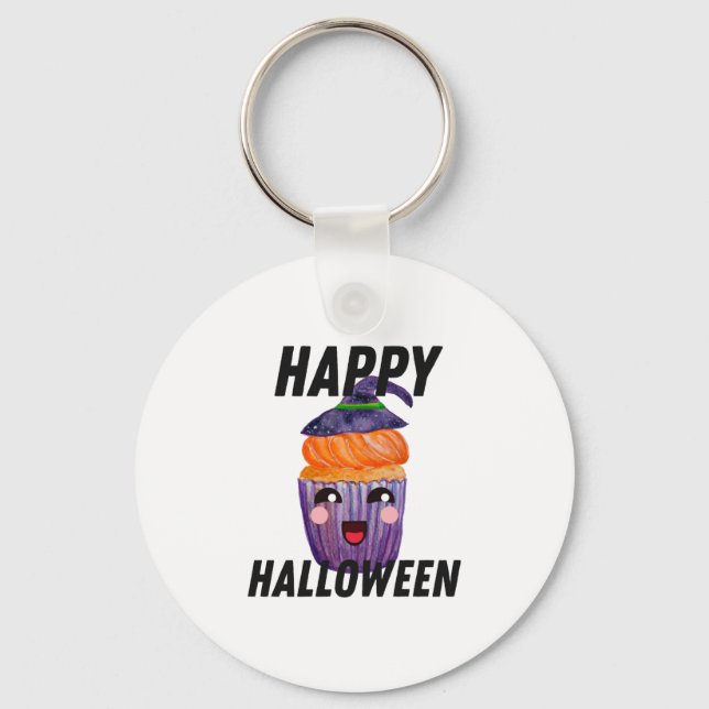 Porte-clés Happy Halloween Costume Halloween Cupcake (Recto)