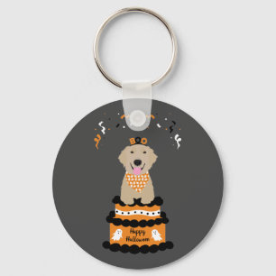 Porte-clés Happy Halloween Golden Retriever Éffrayant Ghost B