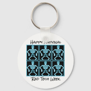 Porte-clés "Happy National Rad Tech Week" avec Skeletons