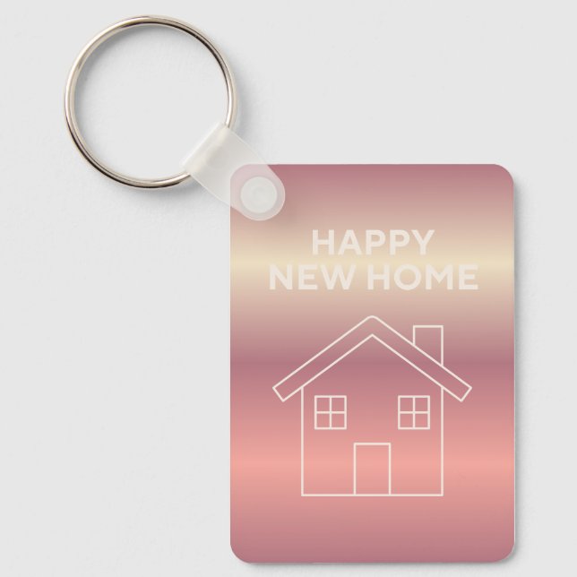 Porte-clés Happy New Home Card - Pink Gradient  (Recto)